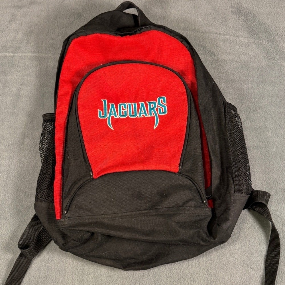 Vintage‎ Jacksonville Jaguars Backpack NFL Red Black Rare Embroidered Logo Bag